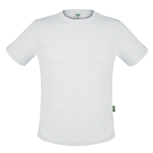 Camiseta Esencial de Algodón 160 g en color blanco, vista frontal — personalizable con tu logo