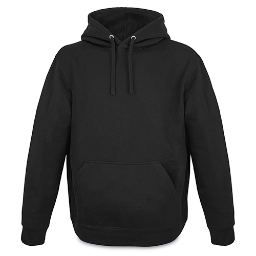 Sudadera con Capucha Urbana en color negro, vista frontal — personalizable con tu logo