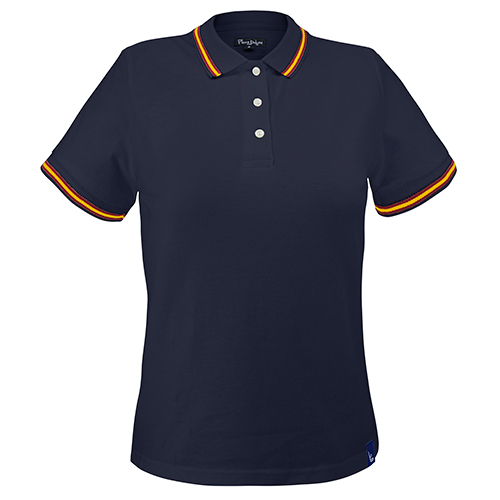 Polo Ejecutivo Piqué Hombre en color marino, vista frontal — personalizable con tu logo