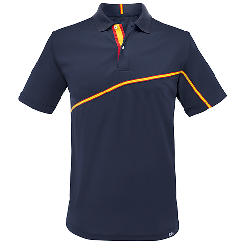 Polo Marinero Costa Hombre en color marino, vista frontal — personalizable con tu logo