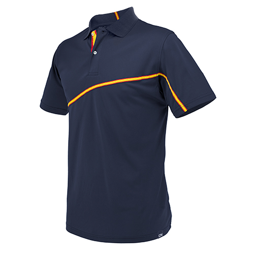 Polo Marinero Costa Hombre en color marino, vista frontal — personalizable con tu logo