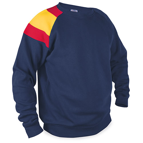 Sudadera Bandera de España en color marino, vista frontal — personalizable con tu logo